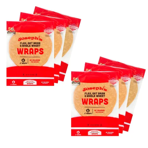 Miniatura 8 de Joseph's Paquete de 3 envolturas bajas en carbohidratos, lino, salvado de avena y trigo entero, 0.28 oz de carbohidratos por porción, recién