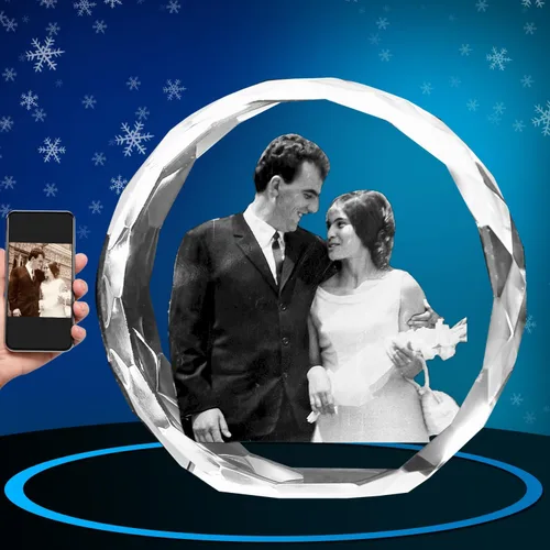 KSHS Regalos personalizados para mujeres, esposa, hombres, ella, él. Grandes manualidades de cristal personalizadas con tu propia foto, marco de