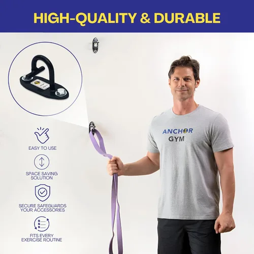 Miniatura 3 de The Anchor Gym Anchor Gym-Mini H1 (juego de 3) – Plataforma modular de enganche de pared para bandas de resistencia, correas de suspensión, correas