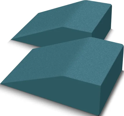 Paquete de 2 cuñas para sentadillas, cuña de ejercicio de muñeca de pie para sentadillas, yoga, flexiones, equilibrio, estiramiento, fuerza, Azul