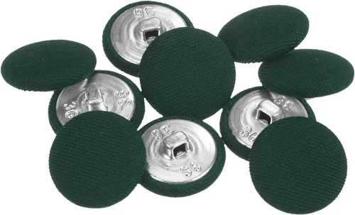 Miniatura 9 de HARFINGTON 10 botones de tela de 24L cubiertos de tela de 0.59 pulgadas, vástago de metal, botones de costura redondos para trajes, blusas de Azul