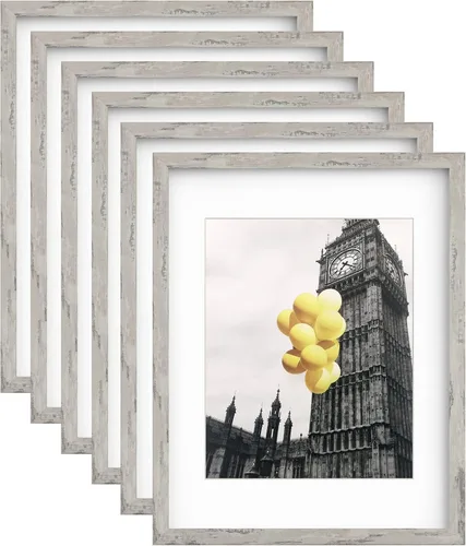 Miniatura 41 de Juego de 6 portarretratos de 5 x 7, para galería de fotos de 4 x 6 pulgadas con paspartú o de 5 x 7 pulgadas sin paspartú, marcos de fotos para Negro