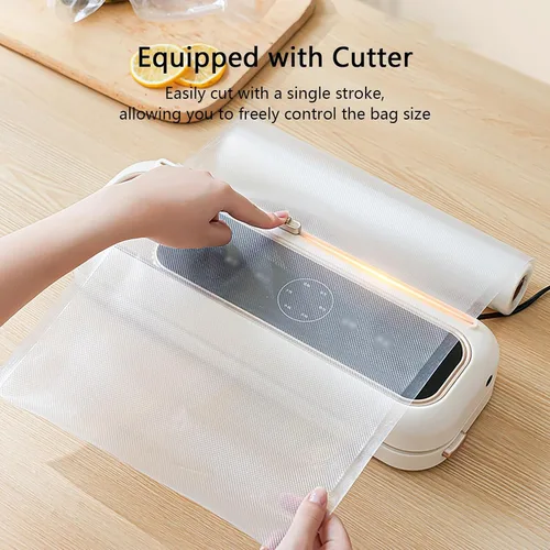 Miniatura 2 de Sellador automático al vacío con cortador integrado, potente succión para conservación de alimentos, sella alimentos secos y húmedos, carne y más