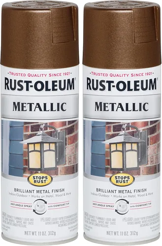 Miniatura 46 de Rust-Oleum 7274830 Pintura en aerosol metálica que detiene la oxidación, 11 oz, latón antiguo