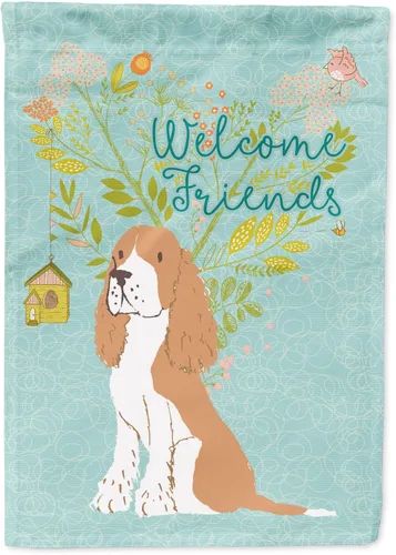 Miniatura 50 de Caroline's Treasures BB7594GF Bandera de jardín de Husky siberiano con texto en inglés "Welcome Friends" - Bandera decorativa para patio exterior