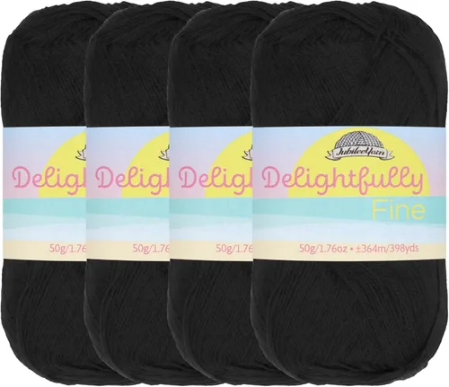 Miniatura 32 de JubileeYarn - Ovillo de hilo deliciosamente fino, 1.76 oz/madeja de rayón de bambú, color rosa polvo, 4 madejas