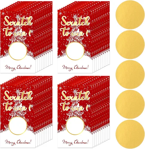 Miniatura 13 de Outus 100 Piezas Certificados de Regalo Tarjetas para Rascar para Pequeñas Empresas Tarjetas de Regalo Personalizadas en Blanco para Vacaciones