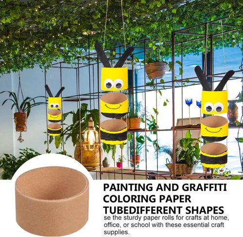 Miniatura 2 de Tubo de cartón marrón, 20 unidades, tubos de papel kraft para manualidades, rollos de cartón de extremo abierto, suministros de pintura para niños