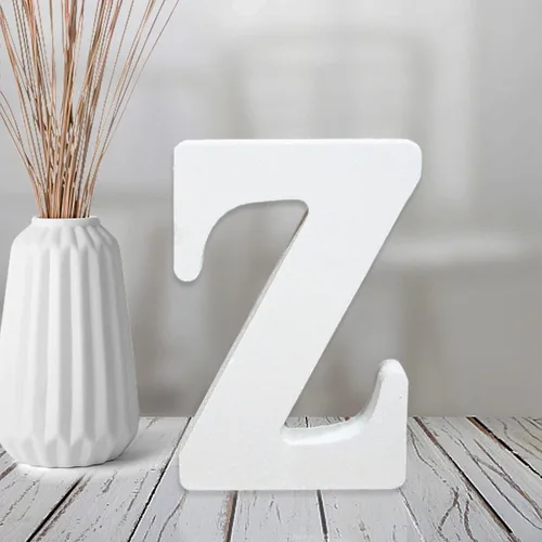 Miniatura 27 de AOCEAN Letras de madera blanca de 4 pulgadas sin terminar para decoración de pared, letras decorativas de pie en rodajas, decoración de tablero