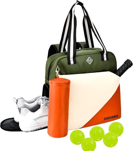 Bolsa de pickleball para mujeres y hombres, mochila grande de tenis para pickleball, tenis, raquetbol y bolsa de viaje con compartimento para