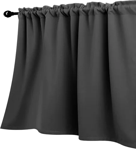 Miniatura 11 de KOUFALL Cenefa beige para ventanas de 16 pulgadas de largo, cortinas cortas para filtrar la luz sobre el fregadero