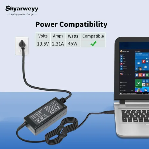 Miniatura 2 de 45W 740015-002 741727-001 L25296-001 Adaptador de CA para HP Pavilion x360 Envy Spectre Elitebook 840 ProBook Laptop Cable de alimentación