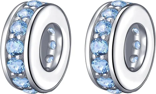 Miniatura 7 de 925 plata esterlina espaciador encanto grano con CZ transparente para pulseras Pandora Charms