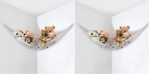 Miniatura 8 de Little Chicks Hamaca de red de peluche para animales de peluche, organizador de esquina y soporte para juguetes, almacenamiento colgante extragrande