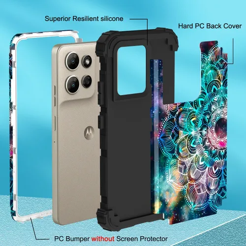 Miniatura 5 de Hocase for Moto G Power 2026 Case, Shockproof Heavy Duty Protection Soft Silicone Rubber Bumper+Hard Plastic Hybrid Protective Phone Case - Mandala