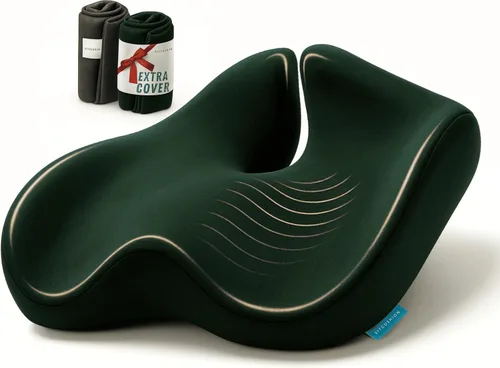 Miniatura 9 de Cojín extra grande para silla de oficina para aliviar el dolor de ciática, cojín de asiento de espuma viscoelástica para asiento de automóvil, Gris