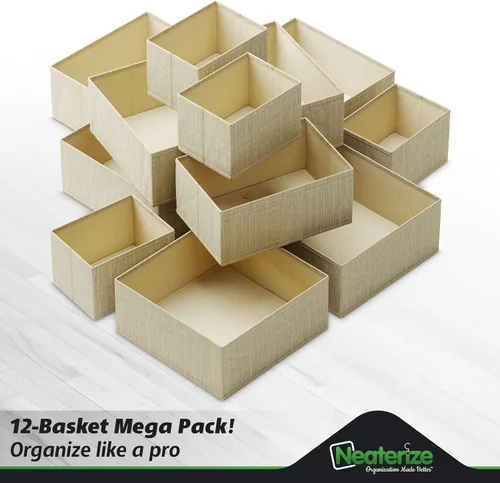 Miniatura 4 de Organizador de Cajones para Ropa Juego de 12 Beige - Organizador de Cómoda Para Guardería, Dormitorio, Armario - Los Organizadores Perfectos de Ropa
