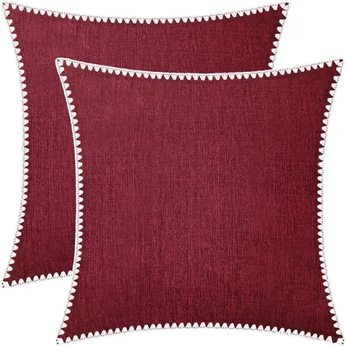 Miniatura 29 de BRAWARM Fundas de almohada 40x40 cm - Paquete de 2 fundas de almohada de chenilla negra, fundas de almohada de chenilla suave teñida sólida