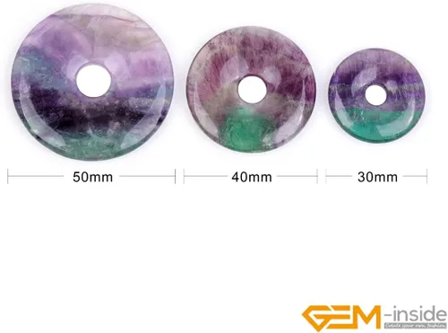Miniatura 5 de GEM-Inside - Anillos de cuarzo amatista natural de 1.18 pulgadas (1.181 in), piedra de donas, hecha a mano, cuentas redondas de piedra energética