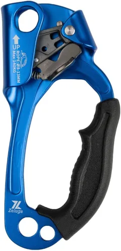 Miniatura 5 de Zeluga Quick Up Rope Ascender for Both Hand, UIAA & ISO & CE Certified Hand Ascender, Rope Clamp for 8~13MM Rope Mano derecha azul