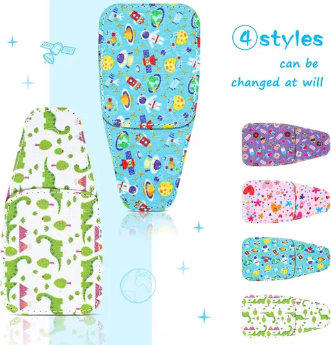 Miniatura 7 de Haysandy 4 parches para ojos para niños, reutilizables, para gafas para cubrir cualquier ojo, rosa, azul, verde y blanco, 4 estilos