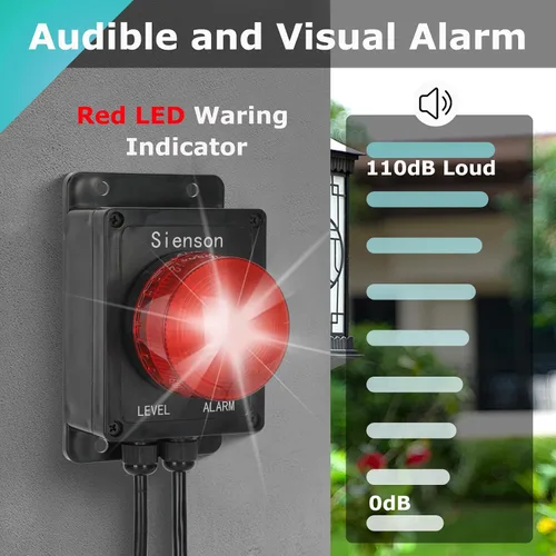 Miniatura 3 de Alarma de bomba de sumidero, alarma de agua para bomba de sumidero con alarma fuerte de 110 dB e indicador LED, sistema de alarma de sumidero