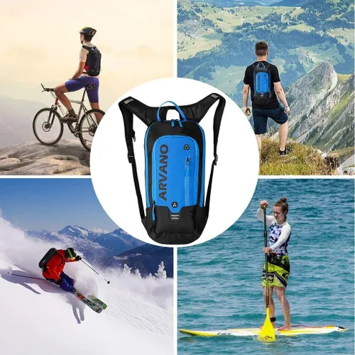Miniatura 7 de Mochila de Bicicleta Pequeña Mochila de Ciclismo de Montaña Ligera 6l Mochila de Día - Ciclismo MTB, Senderismo, Esquí, Bicicleta de Nieve, Azul
