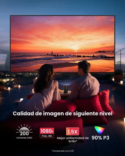 Miniatura 3 de NEBULA Capsule 3 GTV Mini proyector portátil, licencia oficial de Netflix, proyector inteligente 1080P con Wi-Fi, batería de 2.5 horas, pantalla