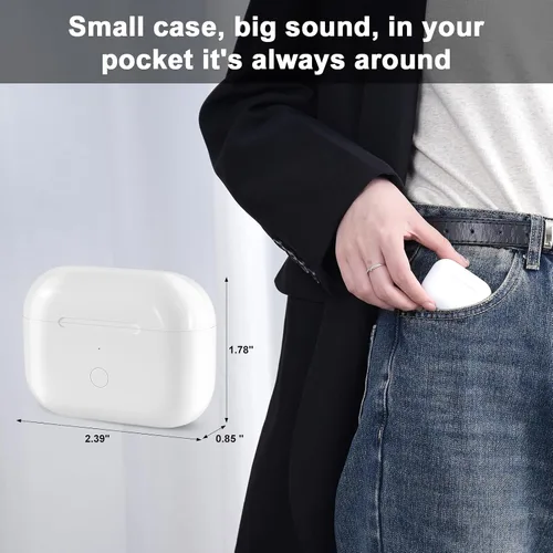 Miniatura 5 de Funda de carga inalámbrica compatible con AirPod Pro de 1ª y 2ª generación con carga USB-C, repuesto de funda de cargador Air Pod Pro 1 2 con botón
