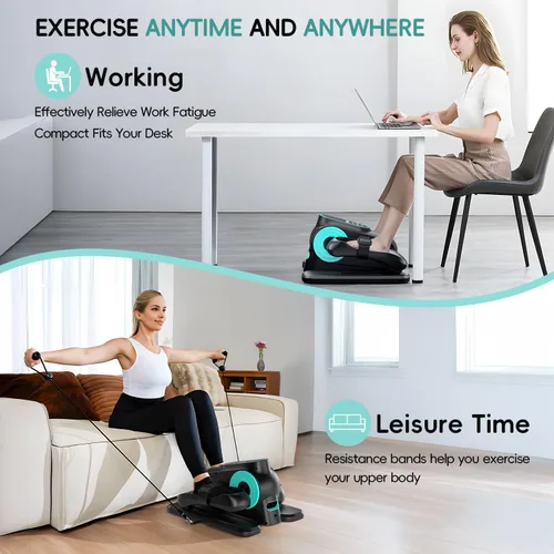 Miniatura 7 de Under Desk Oval Machine, Morelax Oval Leg Exerciser for Elderly Assembly, Quiet Portable Electric Sit Pedal Exerciser with Resistance Band, Remote