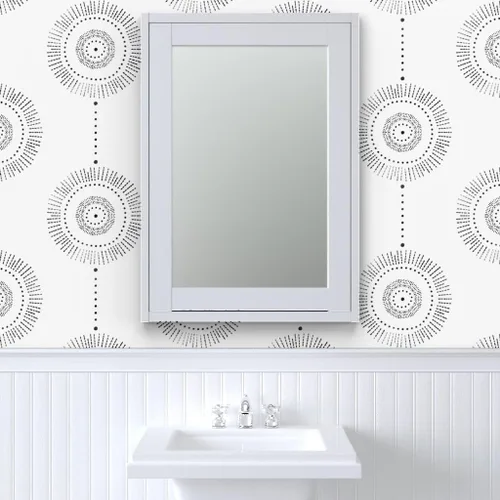 Miniatura 9 de Muestra de papel tapiz extraíble – Boho Geométrico Acuarela Círculos Abstracto Neutral Personalizado pre-pegado Papel pintado por Spoonflower