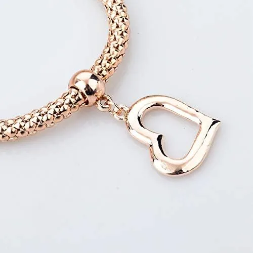 Miniatura 6 de Long Way 3 pulseras de abalorios chapados en oro rosa y plata para mujer, pulsera elástica multicapa de cristal