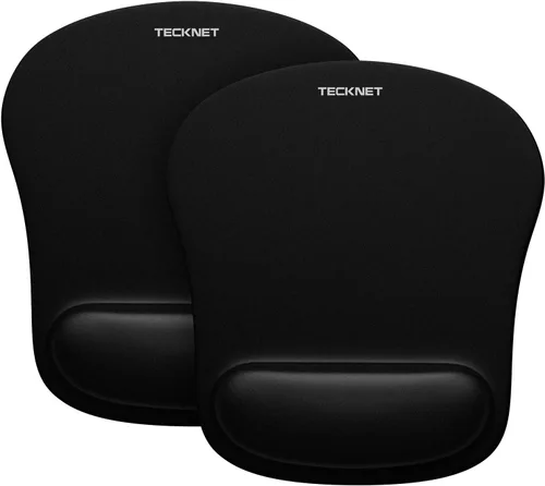 Miniatura 9 de TECKNET - Almohadilla para mouse con soporte de muñeca, ergonómica para videojuegos, alivio del dolor, portátil y cómoda, para computadora, Negro