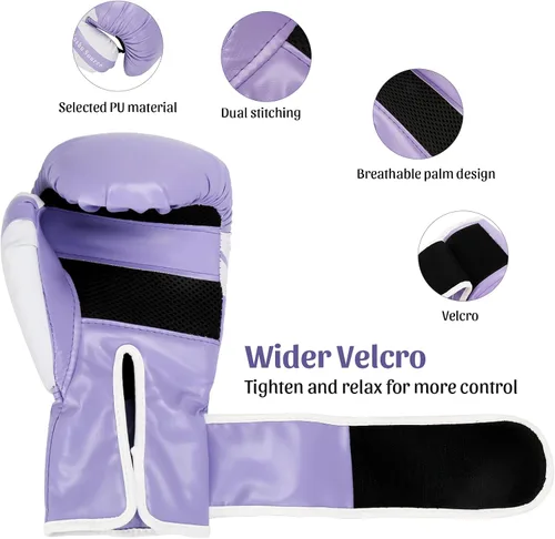 Miniatura 2 de Guantes de entrenamiento de boxeo Guantes para saco de boxeo para mujeres y adultos, Guantes profesionales a prueba de golpes para entrenamiento