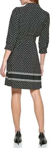 Miniatura 4 de Karl Lagerfeld Paris Vestido camisero de algodón estampado Paris para mujer