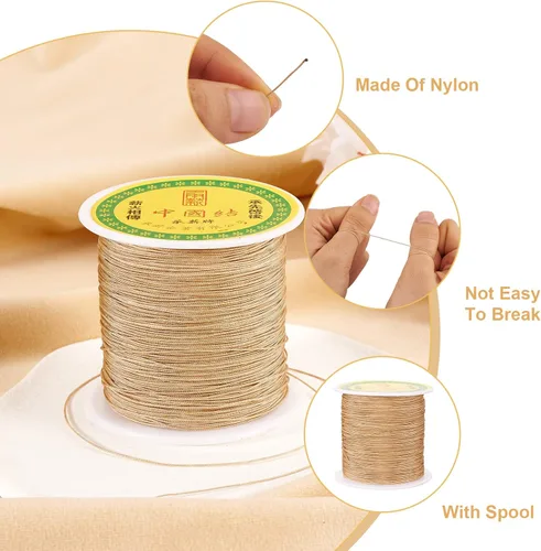 Miniatura 4 de Pandahall - Cordón de nailon trenzado de 0.020 in, cuerda de nailon trenzado de 150 yardas con carrete de plástico para hacer joyas y manualidades