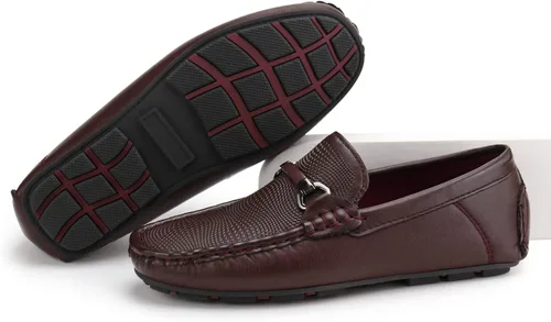 Miniatura 11 de JABASIC Mocasines Penny para niños, estilo casual, sin cordones, zapatos de vestir para niños