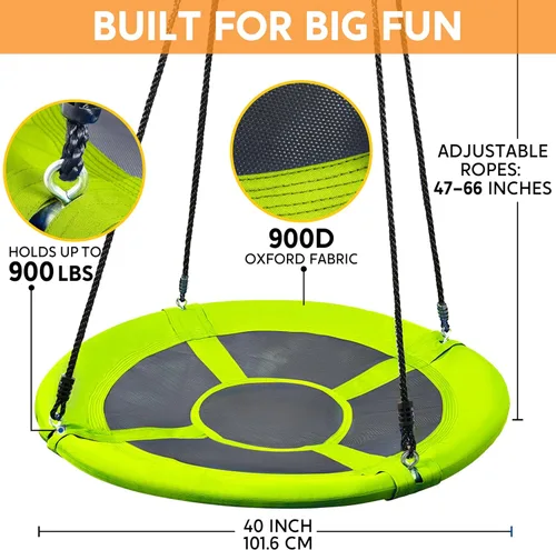 Miniatura 2 de TURFEE Columpio para juego de columpios de exterior – Paquete de 1 kit de reemplazo de asiento con cadenas resistentes – Accesorios de patio de Verde