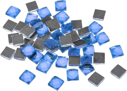 Miniatura 10 de MECCANIXITY Azulejos de mosaico, 55 piezas, 13 caras de cristal con purpurina de 0.4 x 0.4 in para manualidades a granel, kits de arte de mosaico