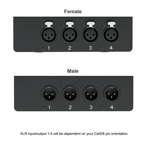 Miniatura 2 de LVY Extensor de cable DMX de 4 canales a través de red XLR de 3 pines macho y hembra a Ethercon canales de cable sobre cable RJ45 Cat5/Cat6 Ethercon