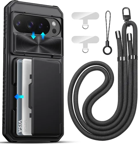 Miniatura 8 de ATATOO Funda tipo cartera para Google Pixel 10 Pro XL, tarjetero integrado (3-5 tarjetas) [bloqueo RFID] y cubierta de cámara deslizante, protección