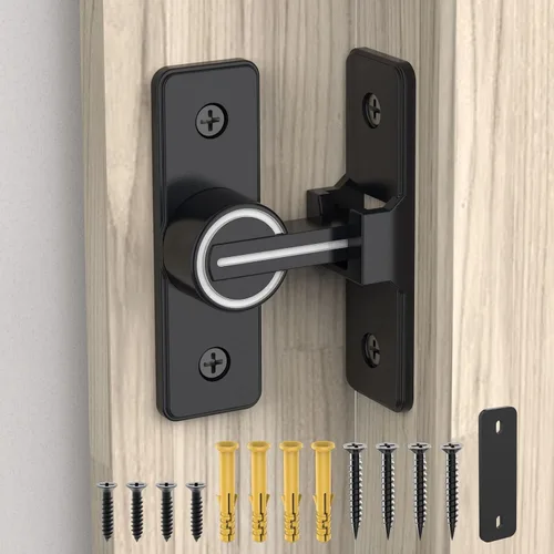 Miniatura 11 de Cerradura de puerta de granero abatible de 90 grados, cerraduras de puerta corredera de alta resistencia para jardín, baño, garaje, puertas