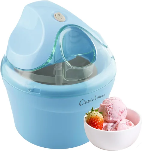 Máquina para hacer helados – Máquina de helados de 1 cuarto de galón para hacer sorbete, helado, helado y yogur congelado – Electrodomésticos de Azul