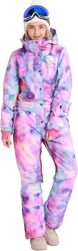 Miniatura 5 de Bluemagic - Traje de esquí de una pieza para mujer, traje de invierno impermeable para deportes de nieve