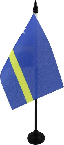 Miniatura 94 de Bandera de mesa de Anguila de 4 x 6 pulgadas, bandera de escritorio británica de Anguila, 5.9 x 3.9 in, palo y base de plástico negro AZ FLAG