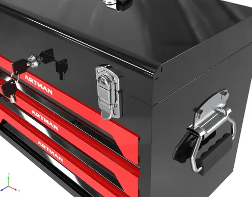 Miniatura 9 de Juego de herramientas mecánicas de 439 piezas, kit de herramientas para el hogar con caja de metal resistente de 3 cajones, caja de herramientas
