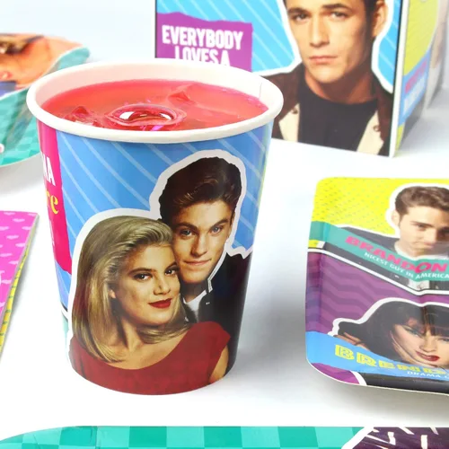 Miniatura 3 de Beverly Hills 90210 - Suministros para fiestas (paquete de lujo), decoraciones y suministros para fiestas de los años 90, paquete de fiesta