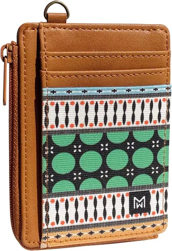 Miniatura 17 de Cartera Porta Tarjetas para Mujeres, Cartera delgada minimalista con bloqueo RFID, carteras de cuero, cartera elástica de bolsillo frontal