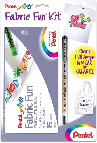 Miniatura 2 de Pentel Arts Fabric Fun - Palitos de tinte pastel, juego de 15 colores (PTS-15)