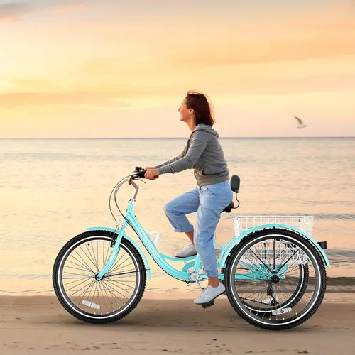 Miniatura 7 de LILYPELLE Adult Tricycle 7 Speed, 3 Wheel Bike Adult, 20/24/26 inch Wheels Cruiser Bikes with Cargo Basket for Seniors, Women, Men